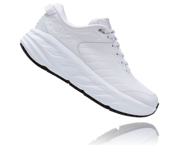 Hoka One One Bondi Sr Womens UK - White Road Running Shoes - JIONS1398